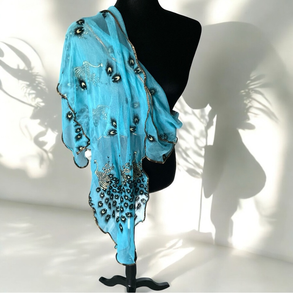 💖 Blue Peacock Scarf 💖